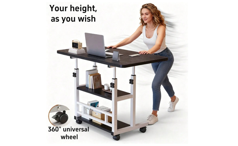 Mobile Height-Adjustable Office Desks, Multi-Functional Table