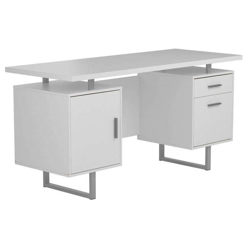 Office Desk Computer Table Home Writing Workstation White Gloss Coaster 803521