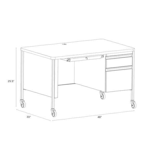Hirsh Industries 22656 Rectangular Office Desk, 30 In D X 29 1/2 In H, 48 In W X gallery