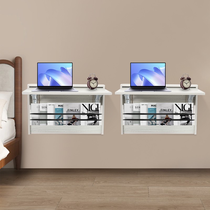 Folding Table Laptop Desk Wall Mounted Folding Table Space Saving 23.6*13 in gallery