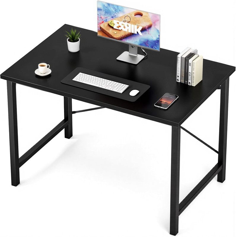 Escritorio Oficina 40 Pulgadas Mesa Estudio Ninos Casa Marco Metal Negro Moderno