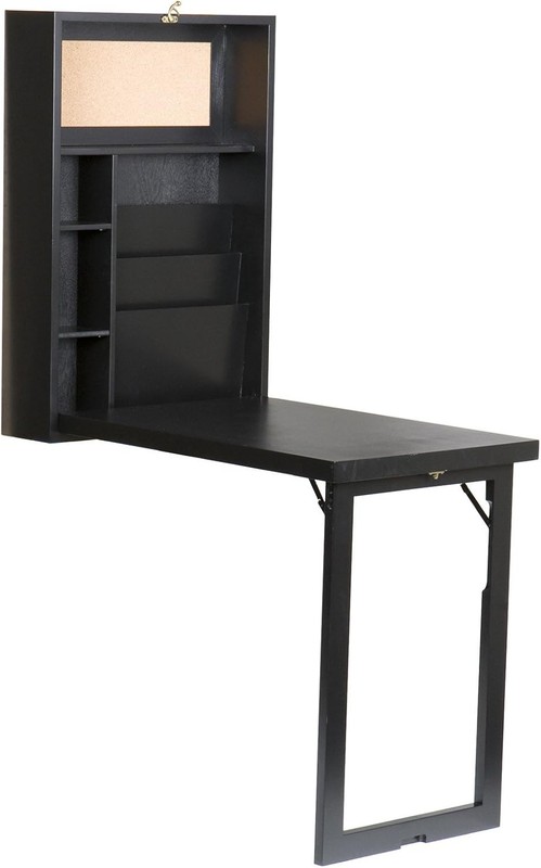 Minford Fold out Desk Black Fully Assembled