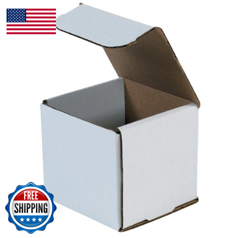 Aviditi White Corrugated Cardboard Mailing Boxes 3 X 3 X 3 Inches Pack Of 50