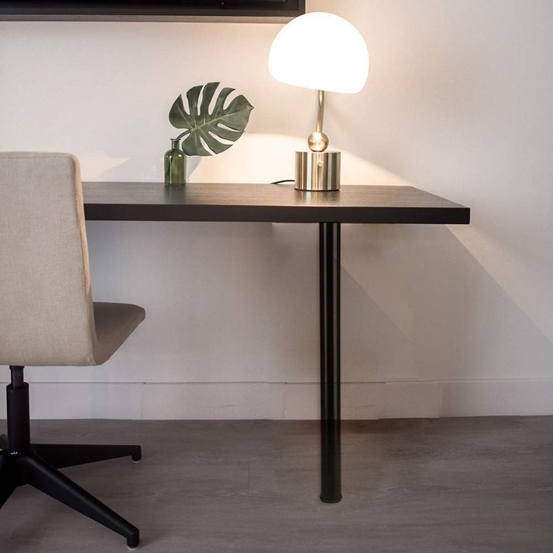 Rectangle/Circle Compatible 28 Inch Adjustable Metal Desk Legs - Set of 4, Black gallery