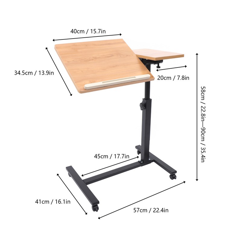 Laptop Desk Angle, Height Adjustable Rolling Cart Over Bed Hospital Table Stand gallery
