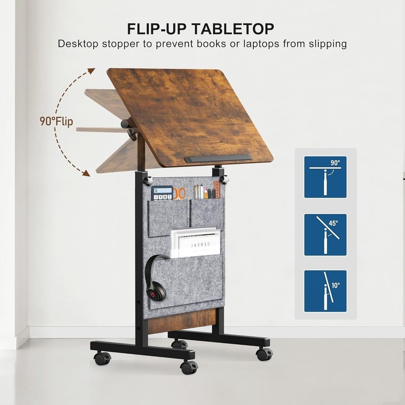 Height Adjustable Standing Desk with Storage Bag widths16 in Length 24 in, Po... gallery