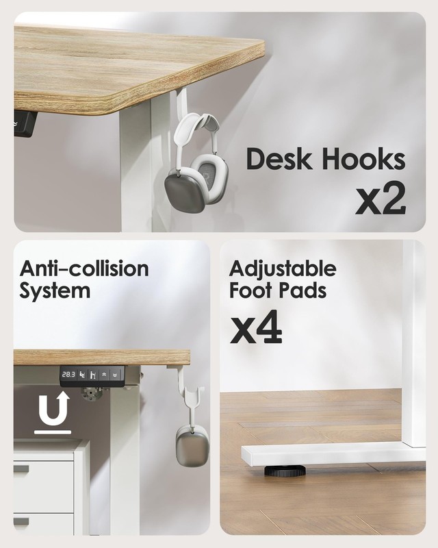 Tiqlab Electric Height Adjustable Standing Desk 47.223.6 Inch Sit Stand Desk gallery