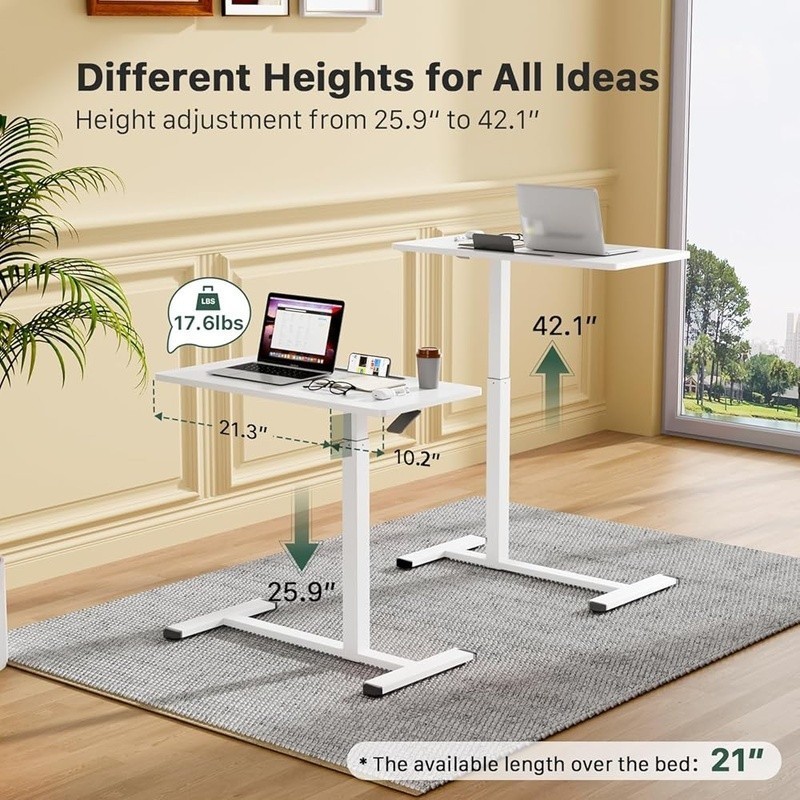 Height Adjustable Mobile Standing Desk Portable Rolling Workstation W/ Casters gallery