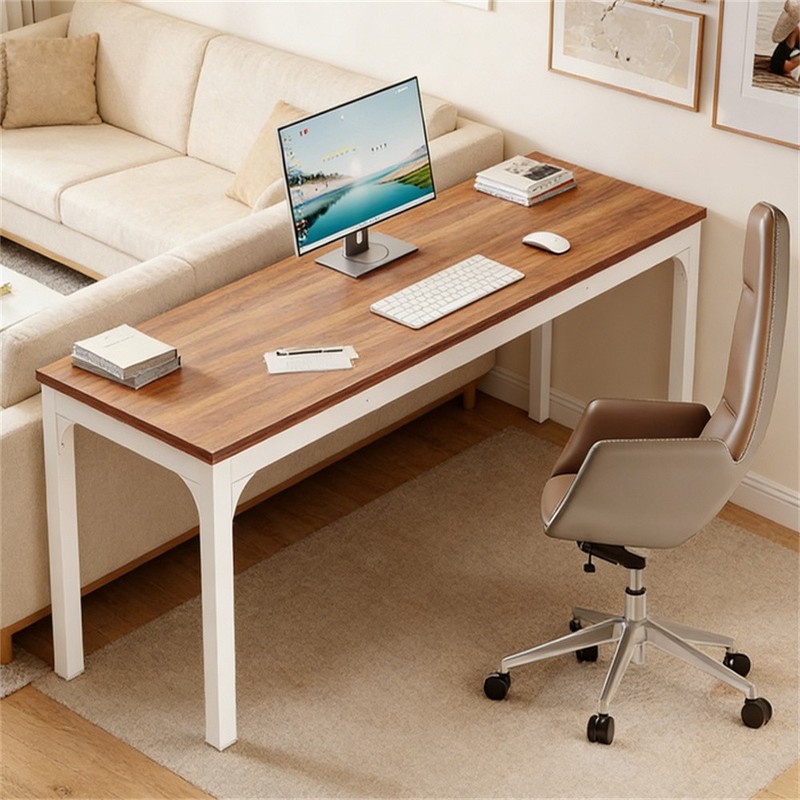 Double Computer Desk 78 Inch Industrial Workstation Home Office Table MDF Top