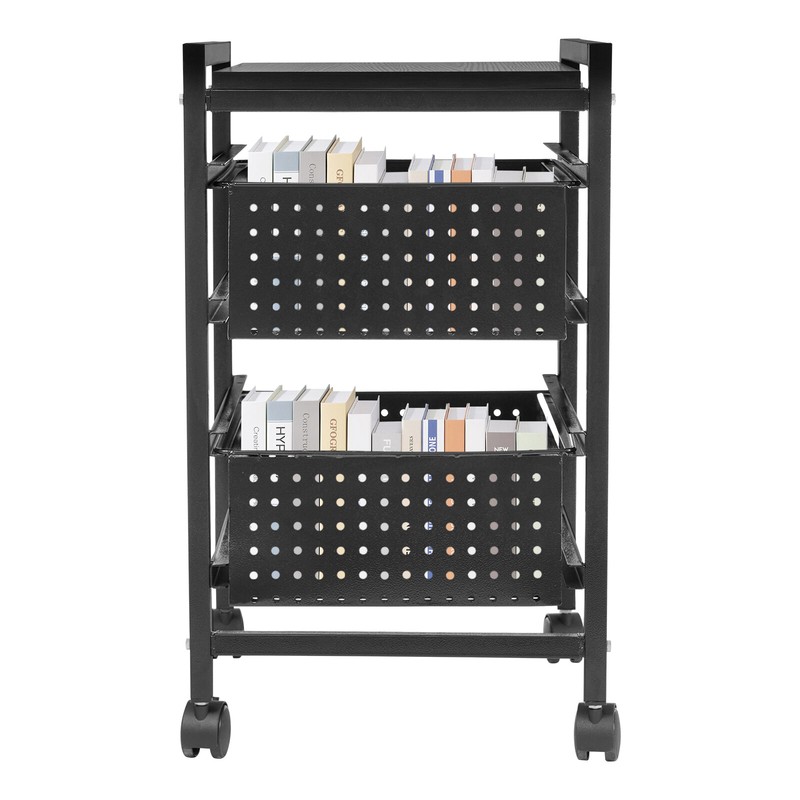 2-Tier File Storage Drawer Cart Organizer on Wheels for Home Office Small Space gallery