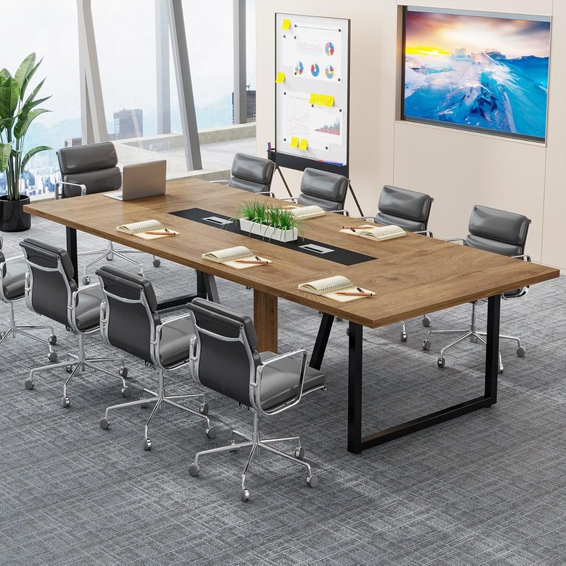 8FT Conference Table, 94.49 L x 47.24 W x 29.53 H Inches Large Meeting Table