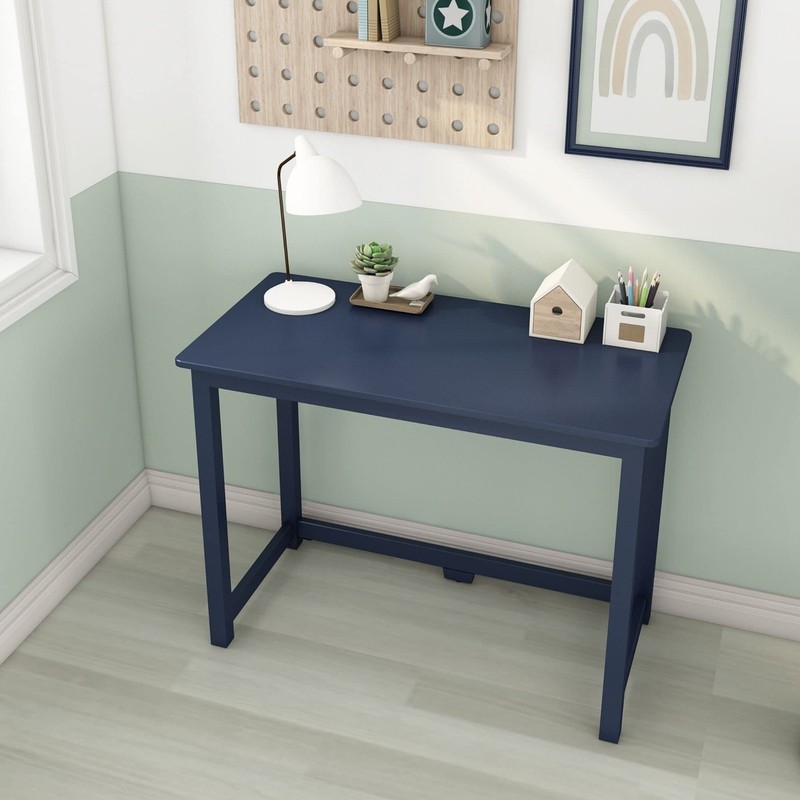 Solid Wood Desk, 40 Inches, Blue