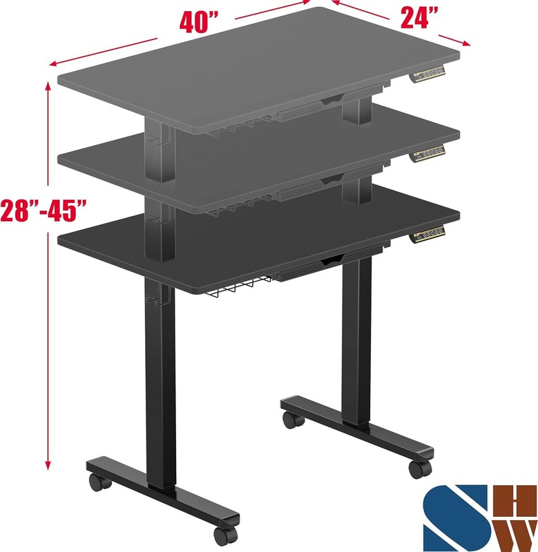 Adjustable Desk SHW 40in Electric Sit Stand Black gallery