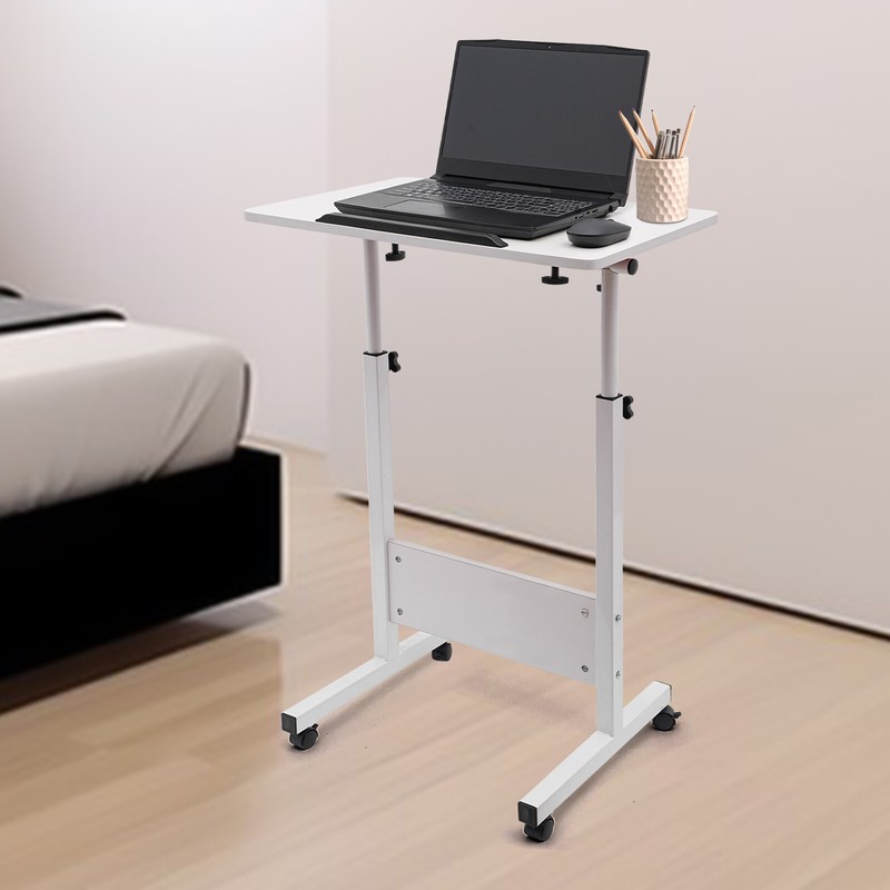 Adjustable Height Standing Desk, Portable Laptop Desk, Rolling Computer Stand