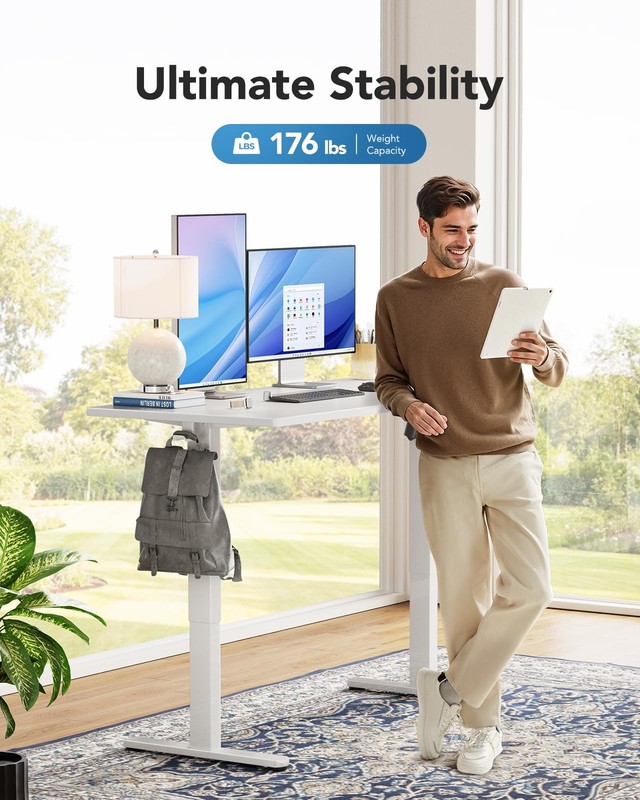 Standing Desk, Whole Piece Desktop, Adjustable Height Computer Desk, 4 Height... gallery