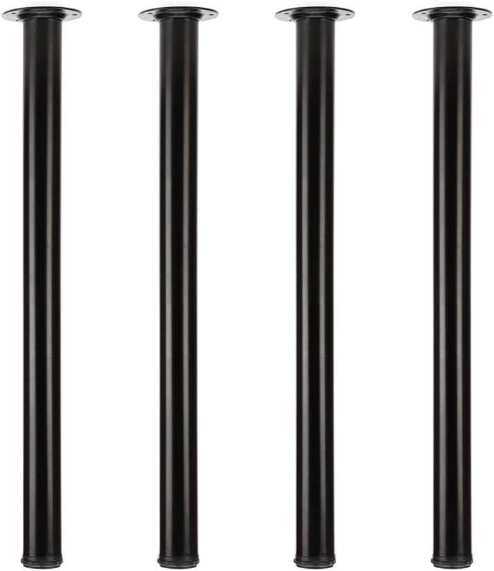 Rectangle/Circle Compatible 28 Inch Adjustable Metal Desk Legs - Set of 4, Black gallery