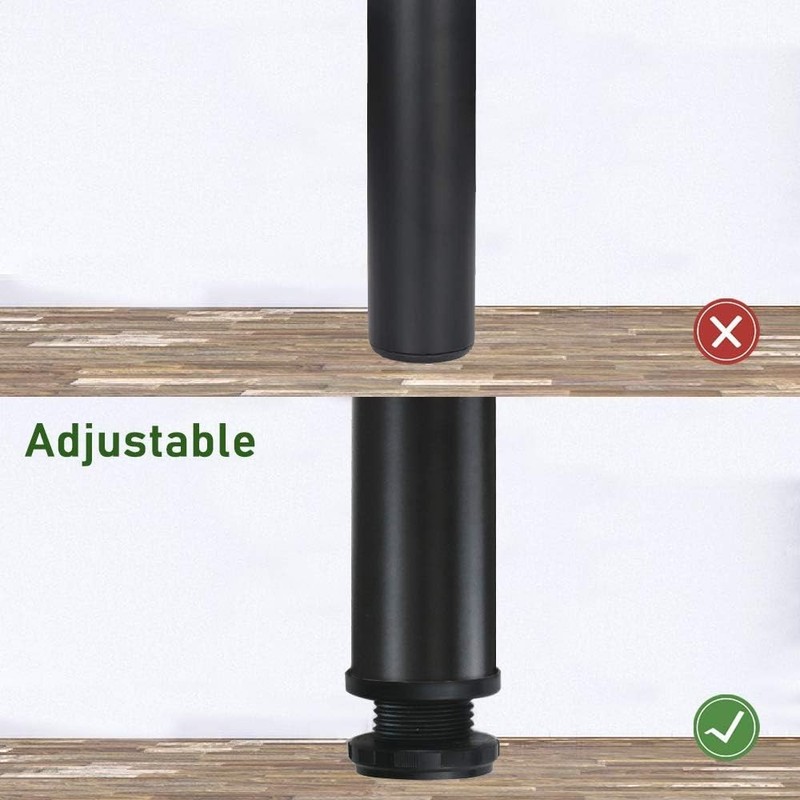 Rectangle/Circle Compatible 28 Inch Adjustable Metal Desk Legs - Set of 4, Black gallery