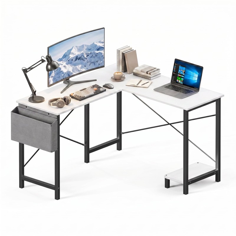 Alvantor 50-Inch L-Shaped Desk with CPU Stand for Home Office