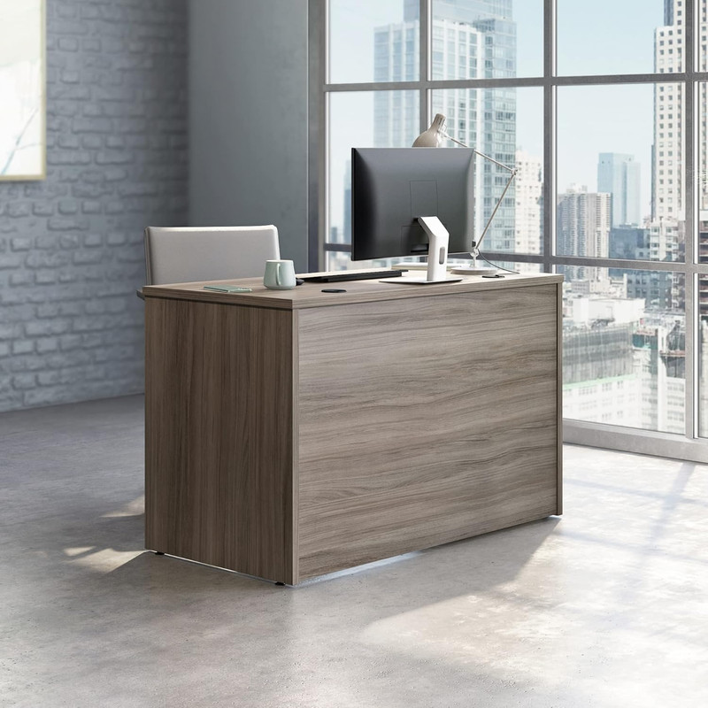 Stylish Hudson Elm 48x24 Office Desk Shell with Credenza and Return gallery