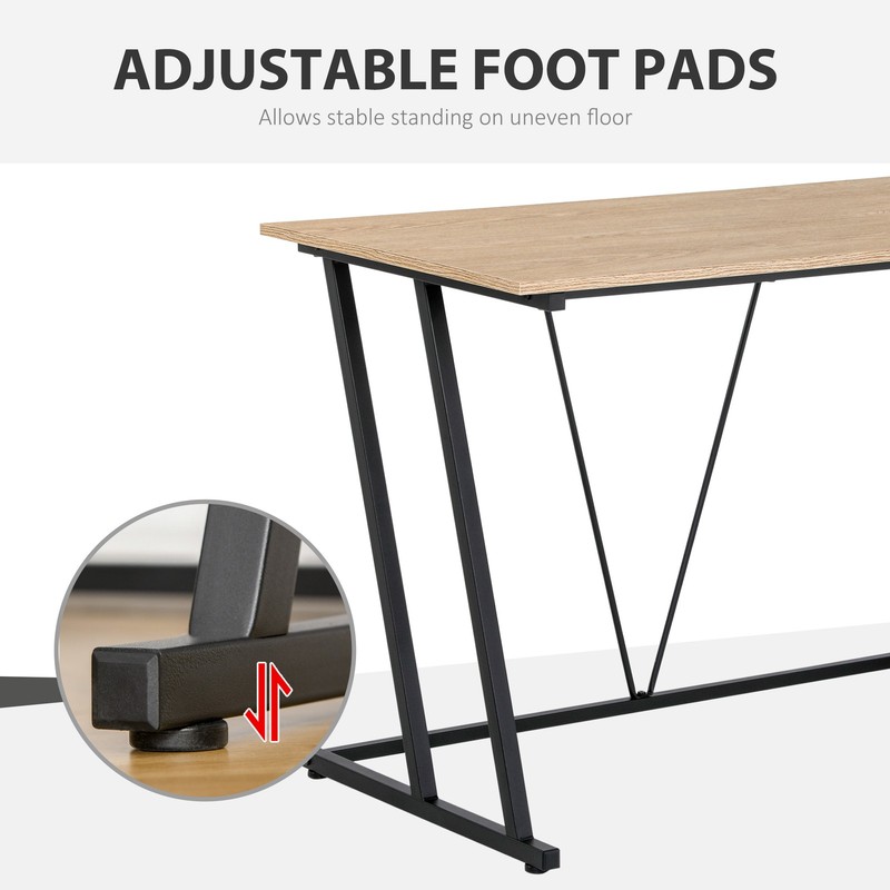 Modern Task Workstation Table Wood-Like Wide Tabletop and Adjustable Foot Pads gallery