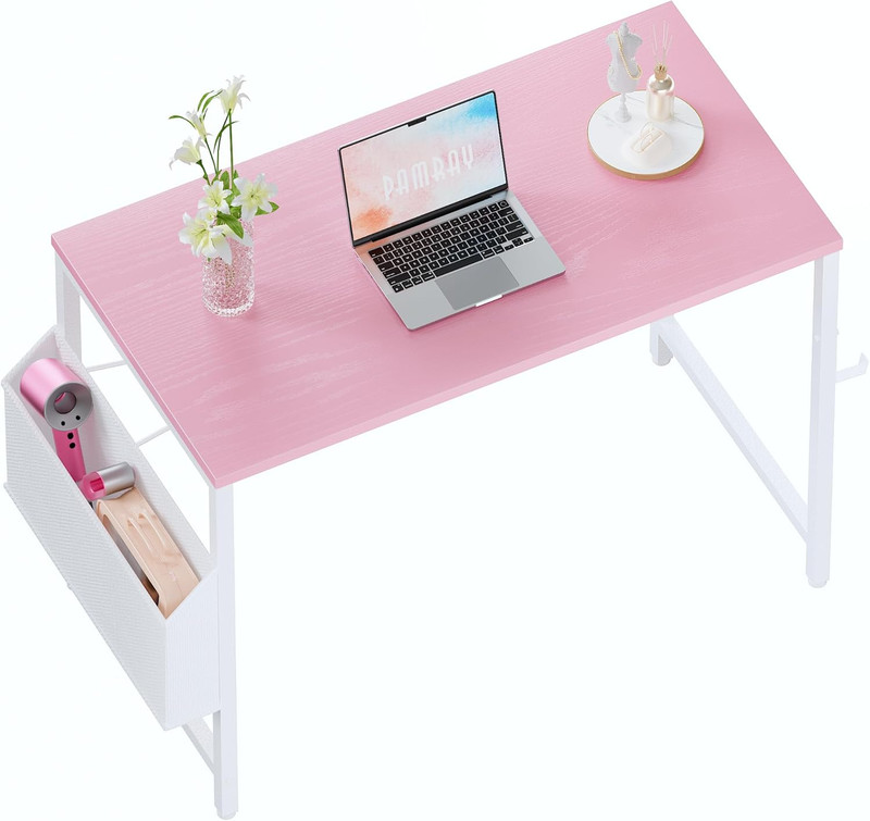 32” Small Computer Desk w/ Storage Bag & Hook Compact Study Table gallery