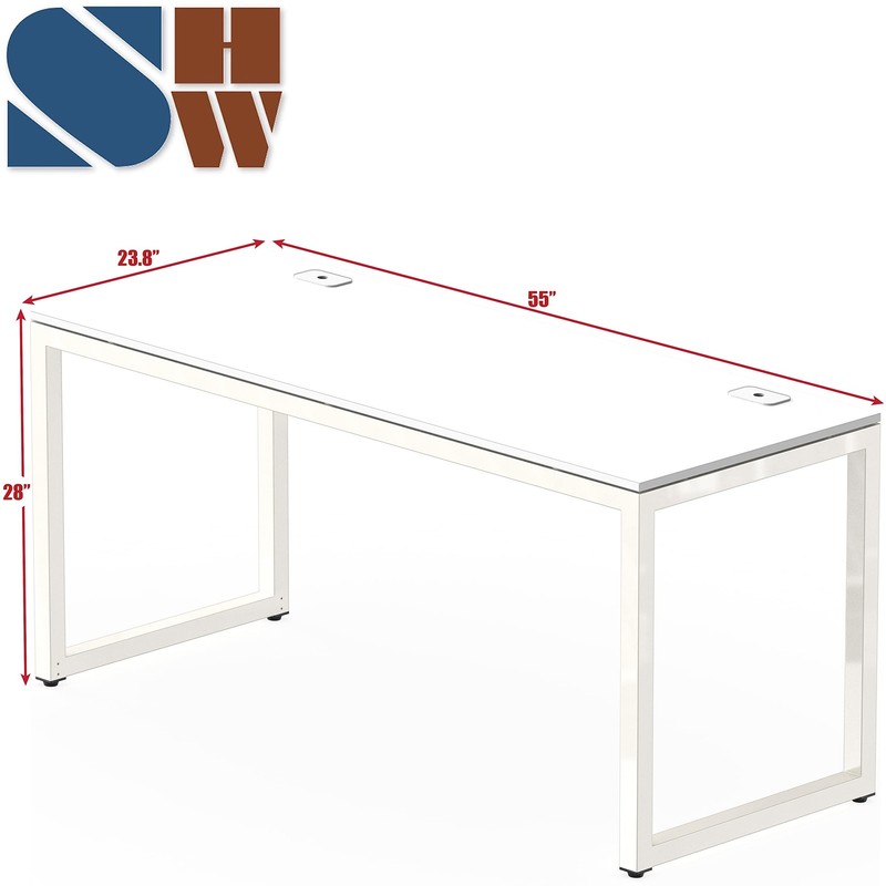 SHW 55-Inch Commercial-Grade Office Computer Desk, White gallery