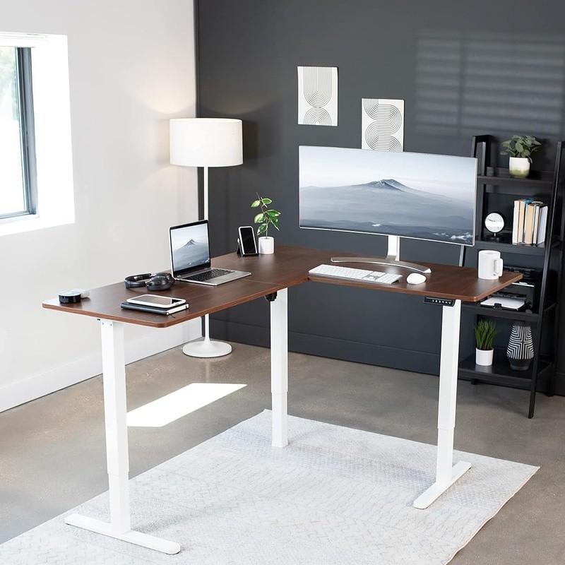 L-Shaped Electric Adjustable Standing Desk W/ Memory Controller Home Office New gallery