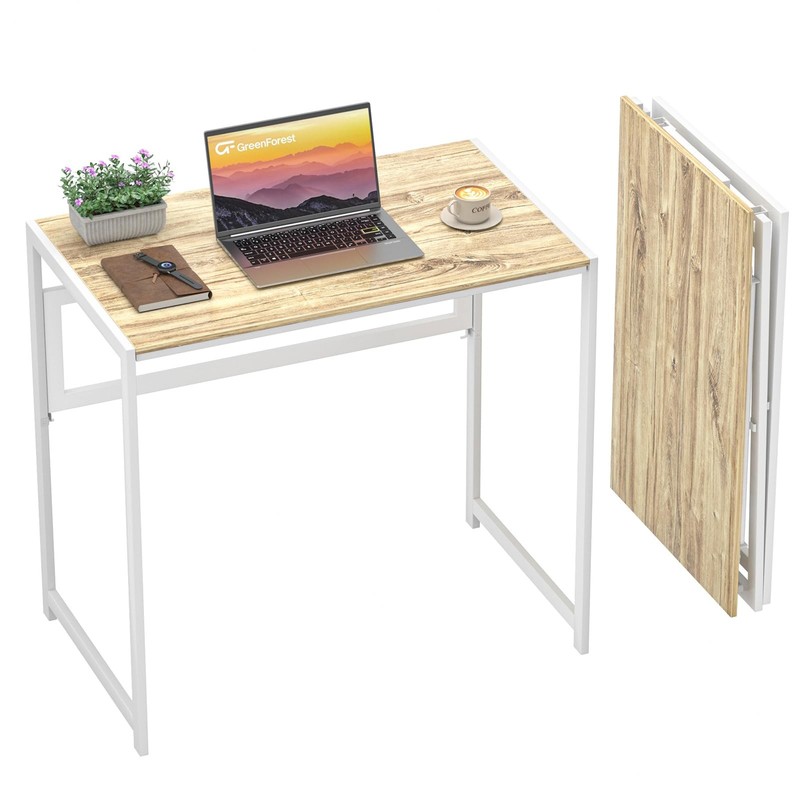 Klapptisch Montagefrei 80×48 cm, Kleiner Schreibtisch klappbar für Homeoffice…
