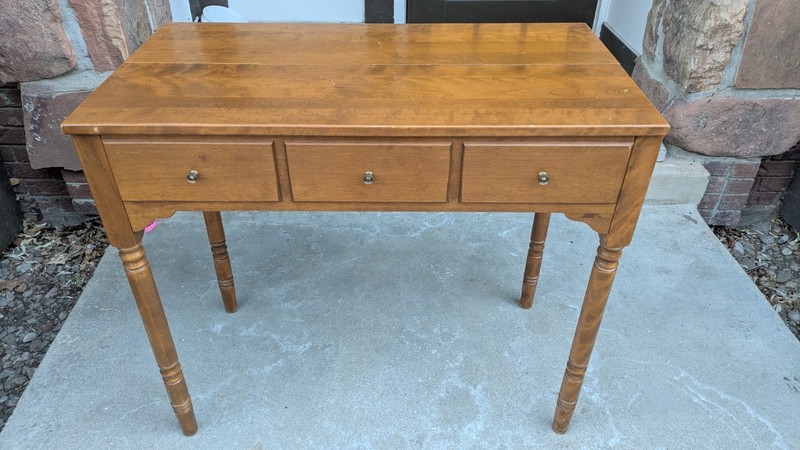 Vintage Ethan Allen Heirloom Solid Maple & Birch Extension Console Table/ Desk