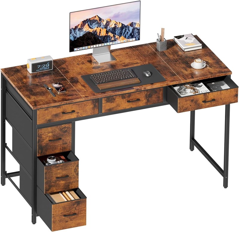 47" Computer Desk with 6 Drawers, Home Office Desk,Work Study Table gallery