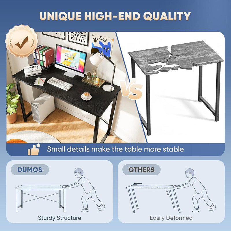 44 in Computer Desk for Home Office, Modern Study Work Table Simple Style for Be gallery