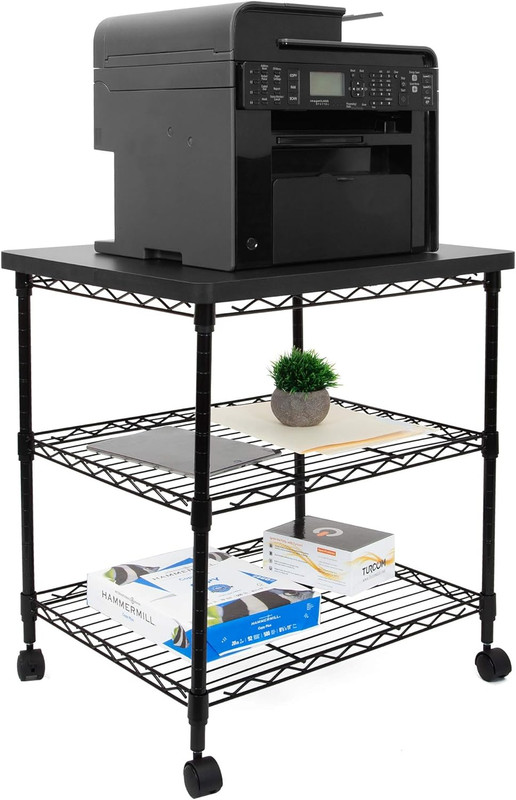 Mount-It! Printer Stand with Wheels | 3-Tier Large Printer Cart with Storage She gallery