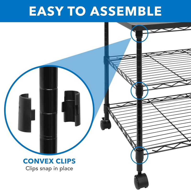Mount-It! Printer Stand with Wheels | 3-Tier Large Printer Cart with Storage She gallery