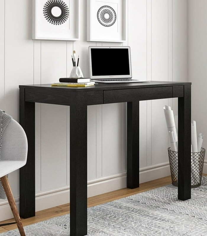 Stylish Personal Parsons Desk, True Black