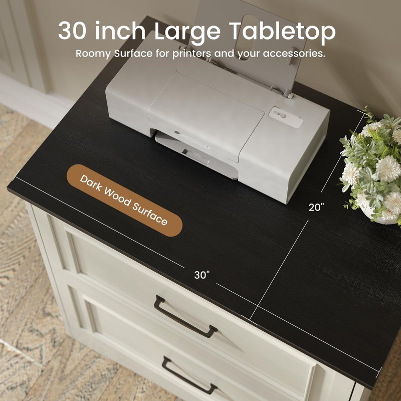 Farmhouse File Cabinet, 30" Lateral Filing Cabinet with 2 Drawers and Hanging... gallery