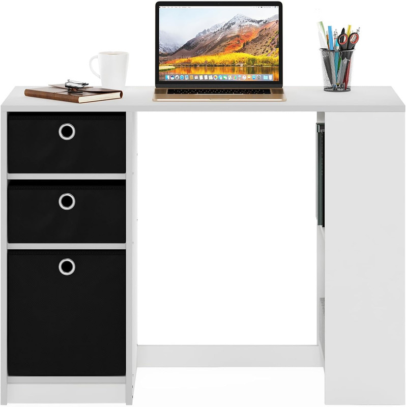 Jaya Gaming Desk with Drawer - Stylish White Computer & Writing Desk gallery