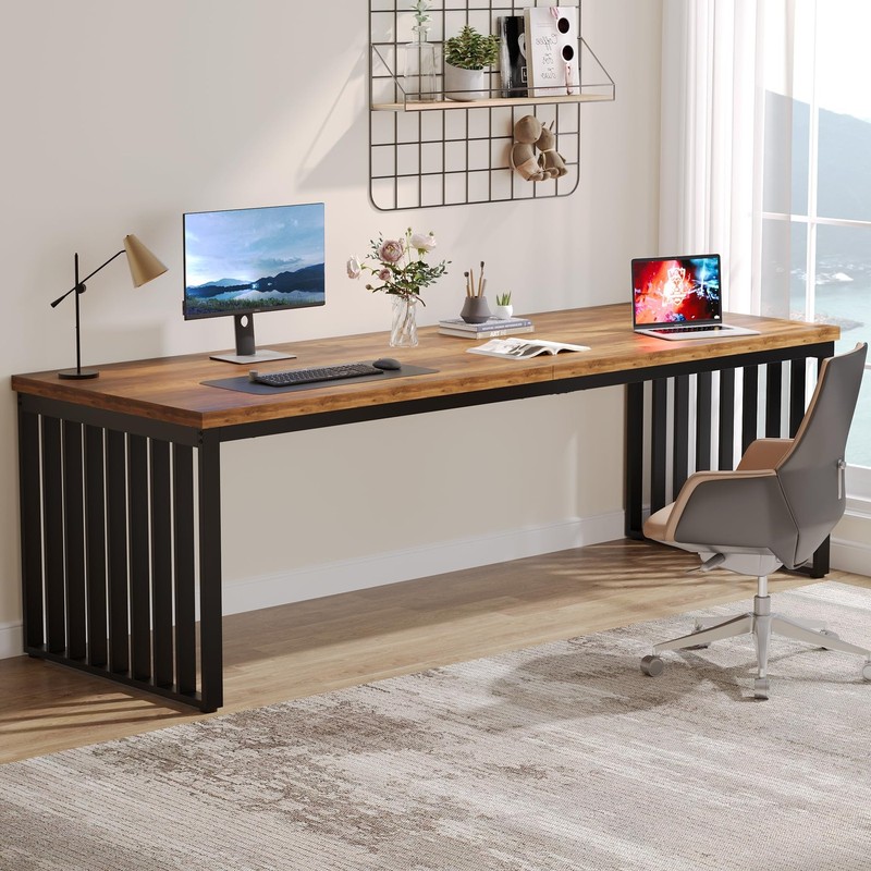 Tribesigns 78.74" Extra Long Computer Desk for 2 Person, Double Long Desk wit...