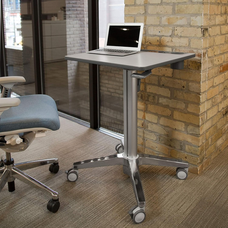 Adjustable Mobile Standing Desk with Wheels - 29 to 45 Inches - Grey gallery