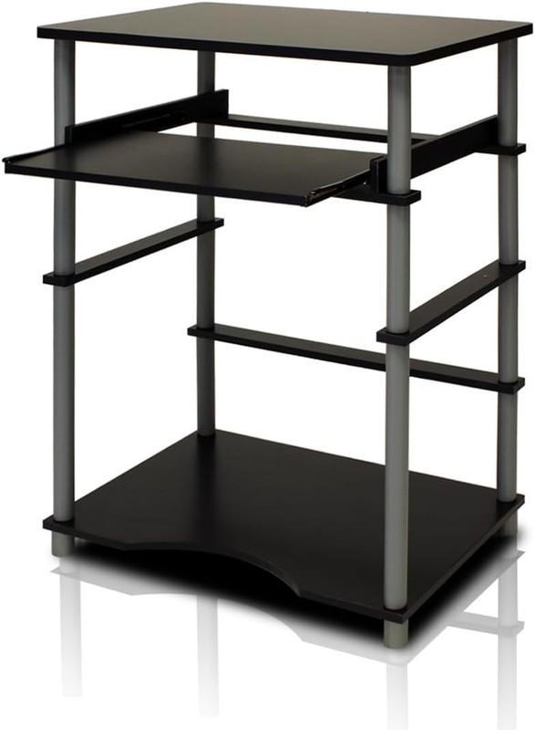Home Laptop Notebook Computer Desk W/ Black/Grey Finish & Ergonomic Comfort gallery