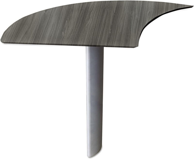 Medina Left Curved Desk Extension in Gray Steel Laminate – Desk Sold Separately
