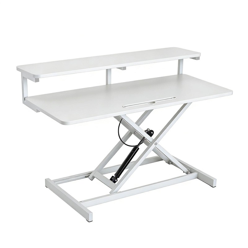 37″ Standing Desk Converter Pneumatic 4.9-18.5in Height Adjust Office Desk Riser