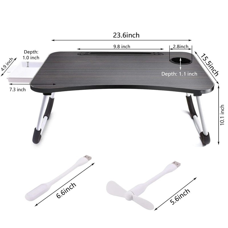 Laptop Bed Desk Foldable Portable Laptop Table Breakfast Tray Stand Stable gallery
