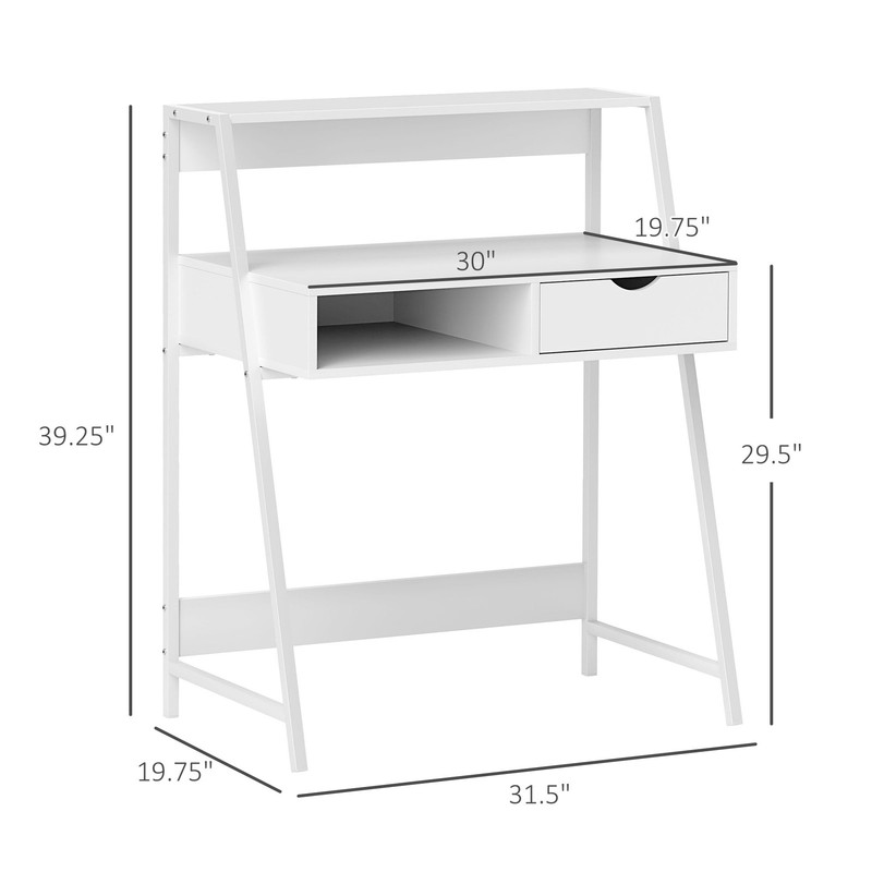 Computer Desk for Small Spaces School Student Desk w/ Drawer and Storage Shelves gallery
