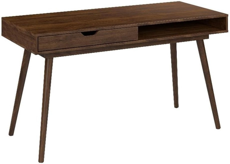 Bush Furniture Nora 54″ Dark Walnut Writing Desk for Home Office or Entryway