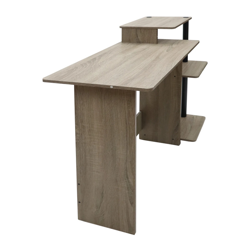 STUDENT COMPUTER DESK with Shelves Grey Woodgrain Finish gallery