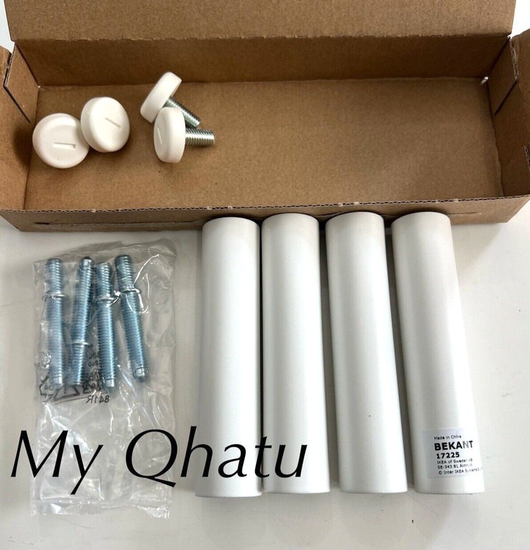 IKEA BEKANT Leg 4 Pack White Steel New 803.724.64 Discontinued