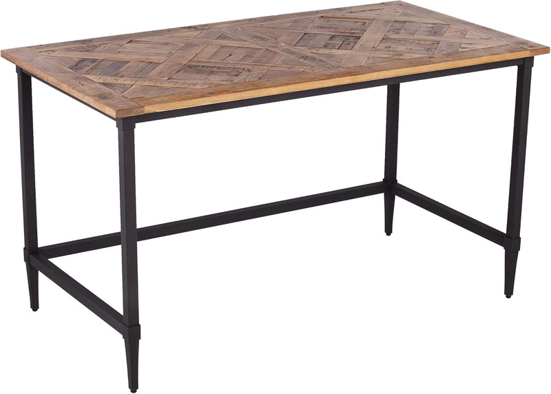 Stylish Lawrenny Reclaimed Wood Desk in Natural and Black Finish