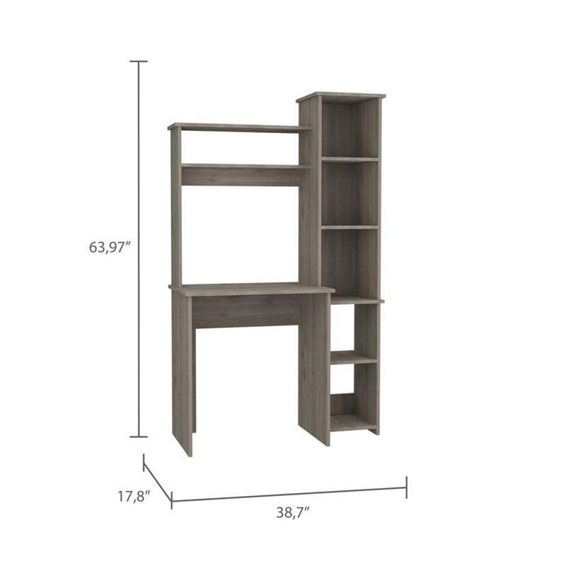 TUHOME Versalles Desk Engineered Wood Desks in Gray gallery