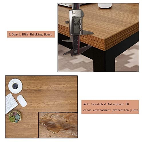 24x48 in Computer Desk Dining Table Wood Top Walnut Black Legs gallery