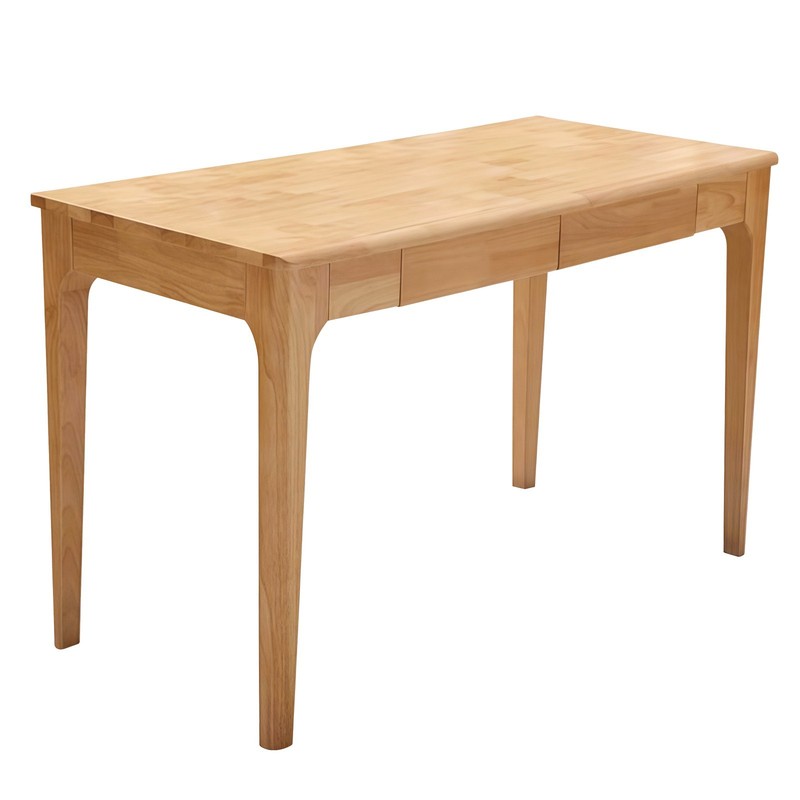 Space-Saving Solid Wood Desk with Drawers, Smooth Edge Sit-Stand for Home Office